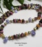 Tourmaline, Tanzanite & Freshwater Pearl Sterling Silver Necklace 