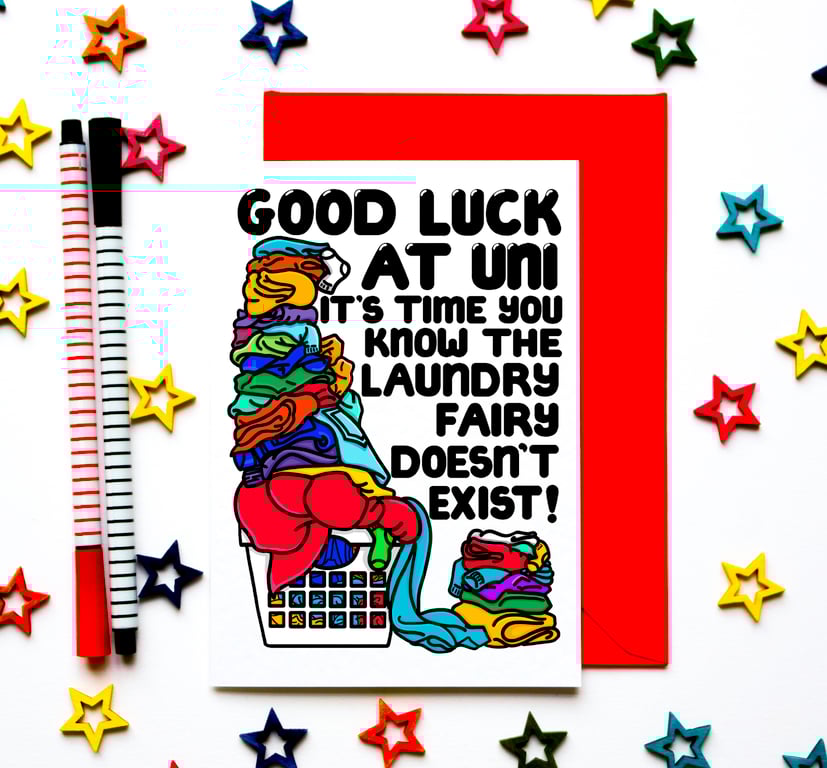 Funny University Good Luck Card, Off To Uni For Daughter, Son, Niece, Nephew