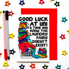 Funny University Good Luck Card, Off To Uni For Daughter, Son, Niece, Nephew