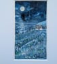 Welcome Home Cottage - Mixed media. Colourful. Unique. Moonlight. Mounted  - Image 9