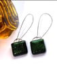 Glittery green aventurine glass earrings. 