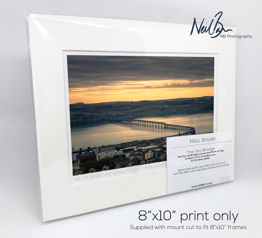 The Tay Bridge from Dundee Law, Scotland - A5 (10" x 8") Unframed Print