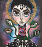 Silenced - Original Dark Fantasy Mixed Media Portrait - Sold Unframed