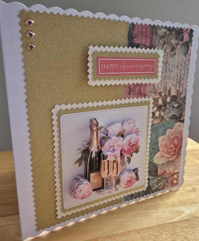 Handmade Happy Anniversary Greeting Card