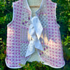 Patchwork patterned Gilet - waistcoat - Upcycled - Handmade