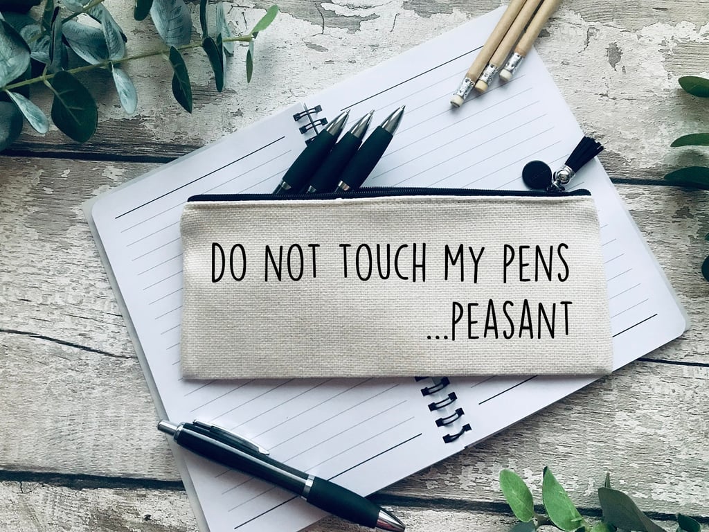 Pencil case, pens case, linen pencil case, funny pencil case, funny gift, secret