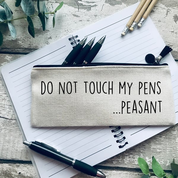 Pencil case, pens case, linen pencil case, funny pencil case, funny gift, secret