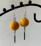 Merino wool ball earrings - Image 1