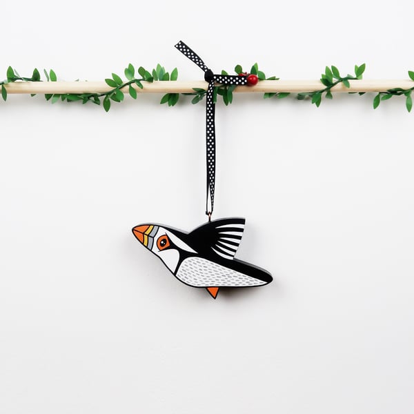 Puffin Christmas tree hanging decoration, bird lover gift, stocking filler.