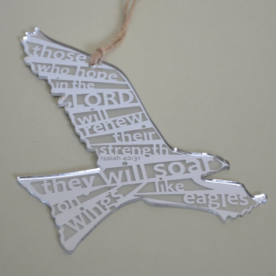 'Laser Tweet' - Isaiah 40 (acrylic, 18cm)