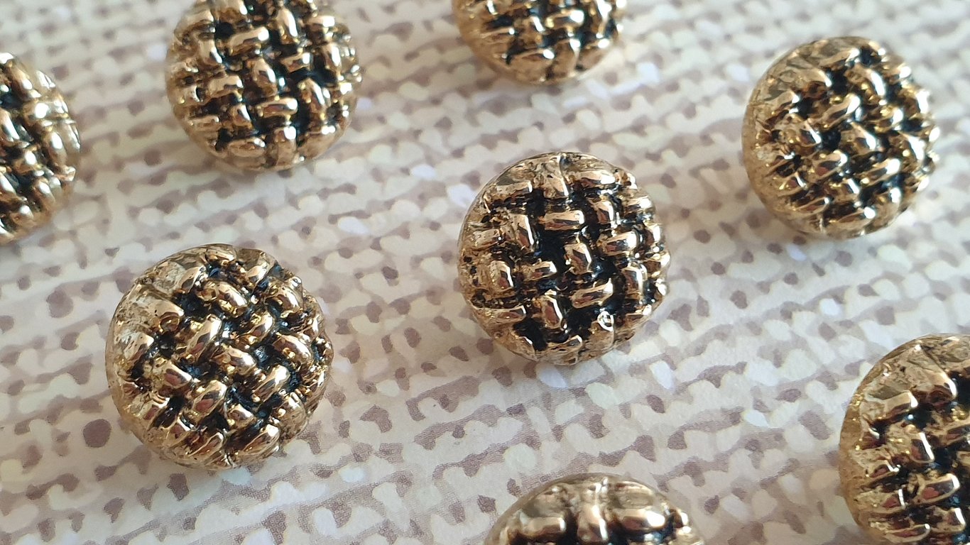 1 2" 12.5mm 20L Antique Gold basket weave, Lightweight