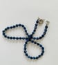 Dark blue spotted agate beaded necklace with stainless steel clasp - Image 6