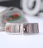 Oblong fordite cufflinks (silver swivel backs) - Image 5