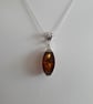 Amber Filigree and Sterling Silver Necklace. Amber Necklace, Gift for Her