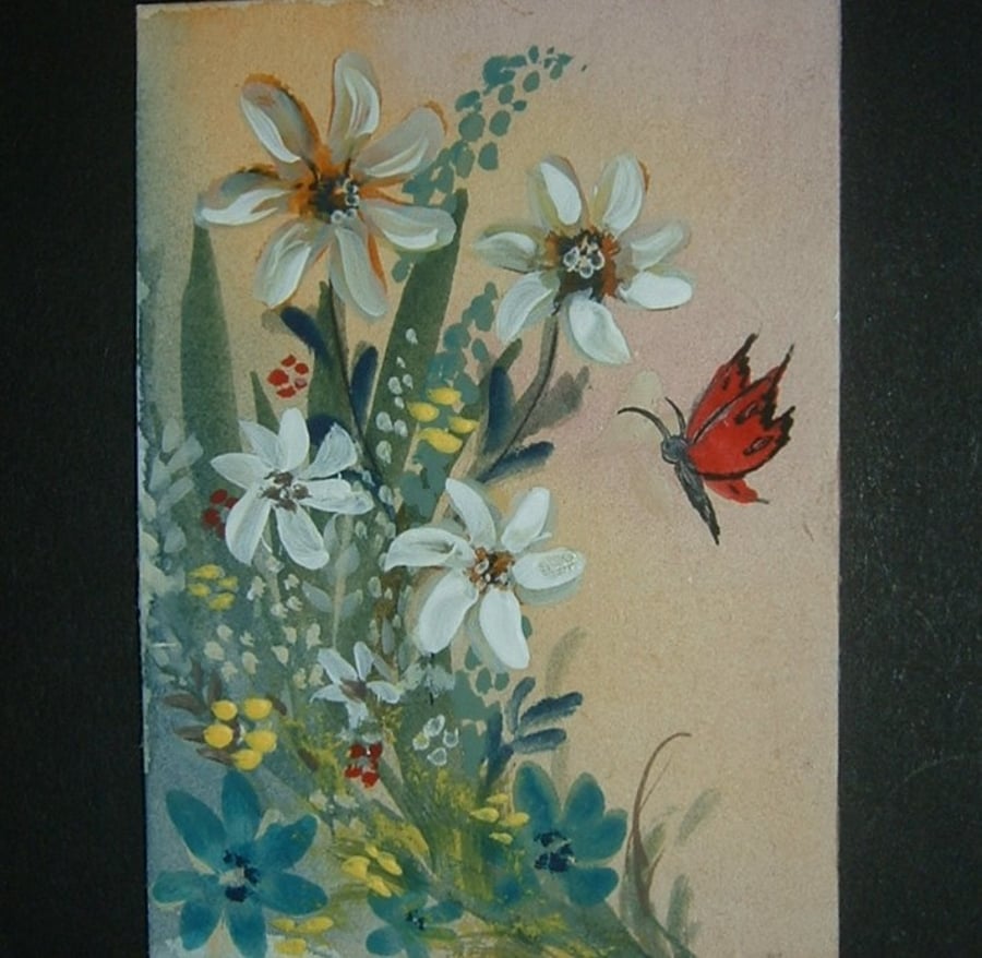 butterfly art painting watercolour aceo ref 330