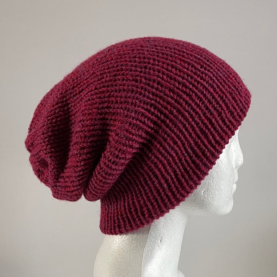 Cherry Red Double Layered Reversible Winter Hat, FREE DELIVERY 