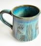 Blue Glazed Mug - Hand Thrown Stoneware Ceramic Mug  - Image 2
