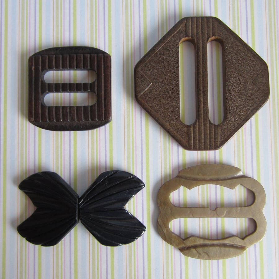 4 Vintage Buckles