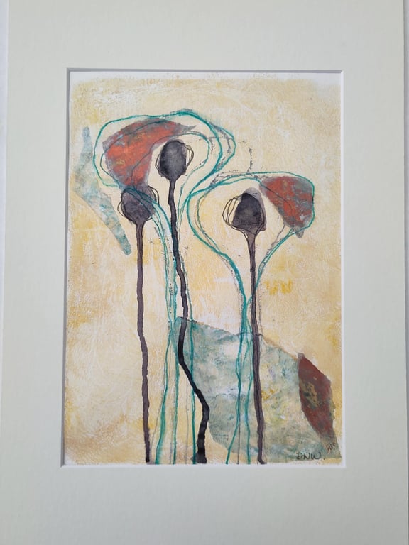 Original Art Mixed Media 'Tears' Series No 1 A3 Mounted