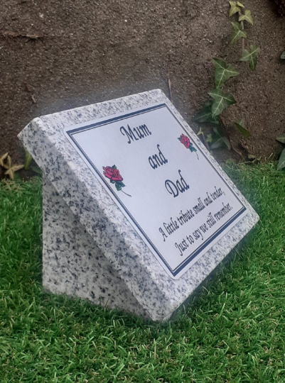 Personalised Grave Plaque Slanted Memorial Stone Personalised Grave Marker Grave
