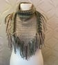 Crocheted triangle scarf with tassels - Image 2