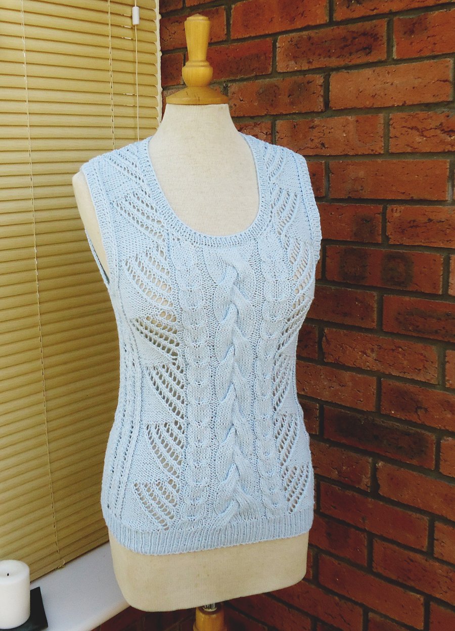 Blue Summer Top, Baby Blue Summer Tank Top, Wom... Folksy