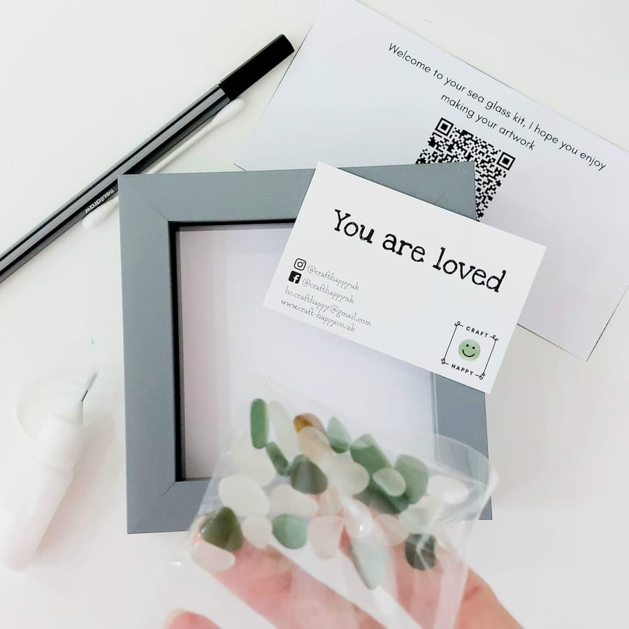 Sea Glass Art Craft Kit, Make Your Own Framed Beach Picture