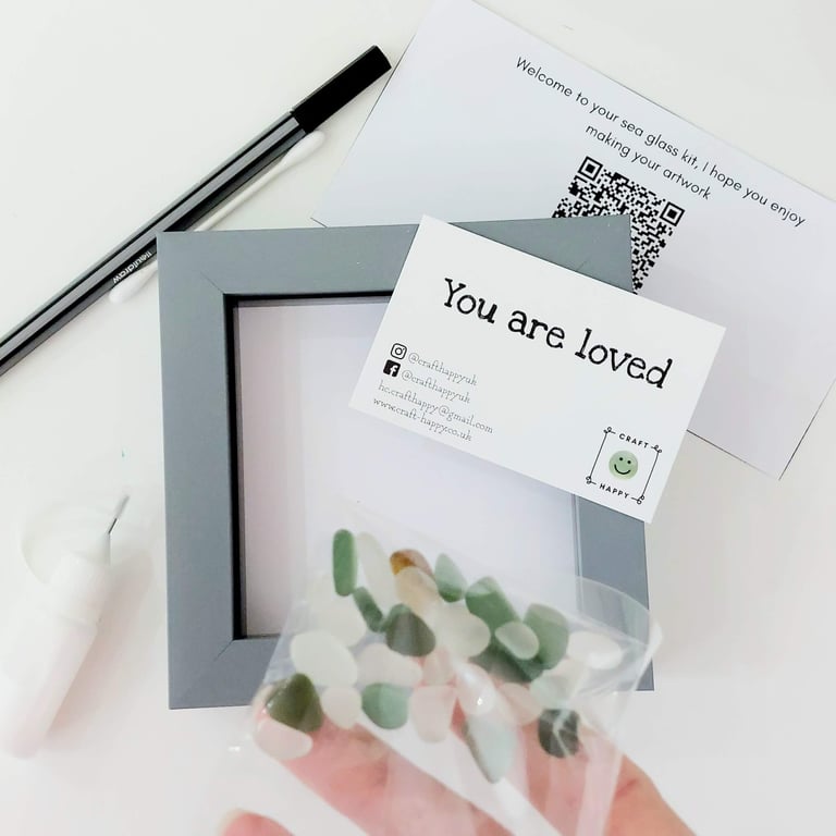 Sea Glass Art Craft Kit, Make Your Own Framed Beach Picture