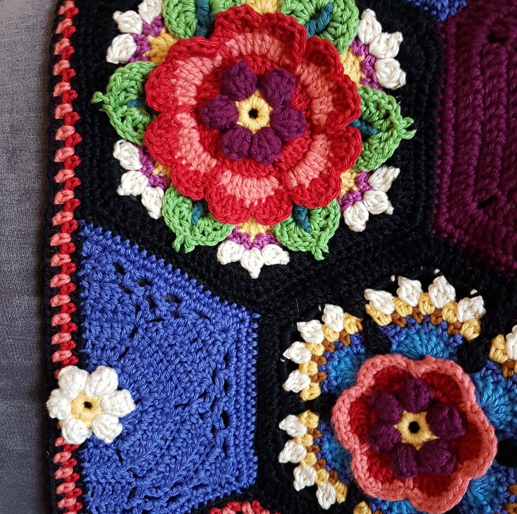 Frida’s Flowers Crochet Blanket Folksy