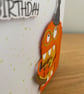 Handmade Monster Birthday Card Pizza Party Design - Image 3