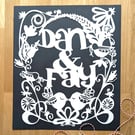 Large Bespoke Customised Personalised Handmade Name Papercut