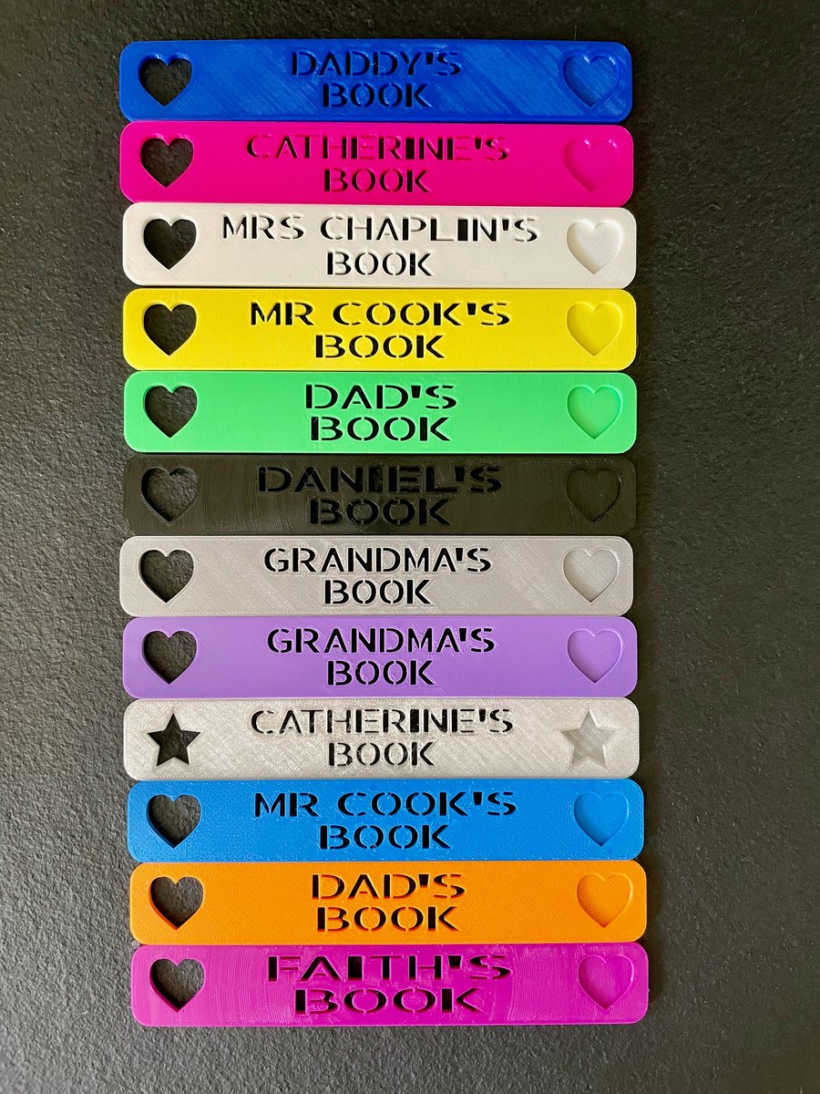 Personalised 3D Printed Bookmark: Book Lover Gift