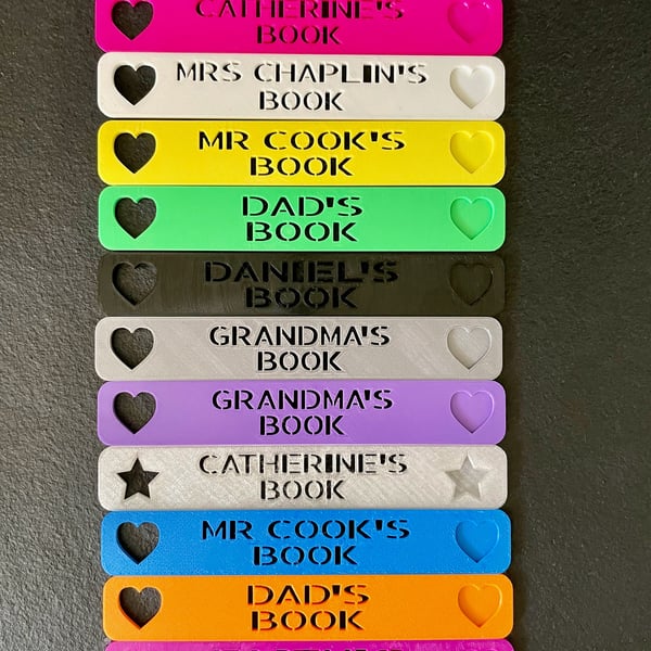 Personalised 3D Printed Bookmark: Book Lover Gift