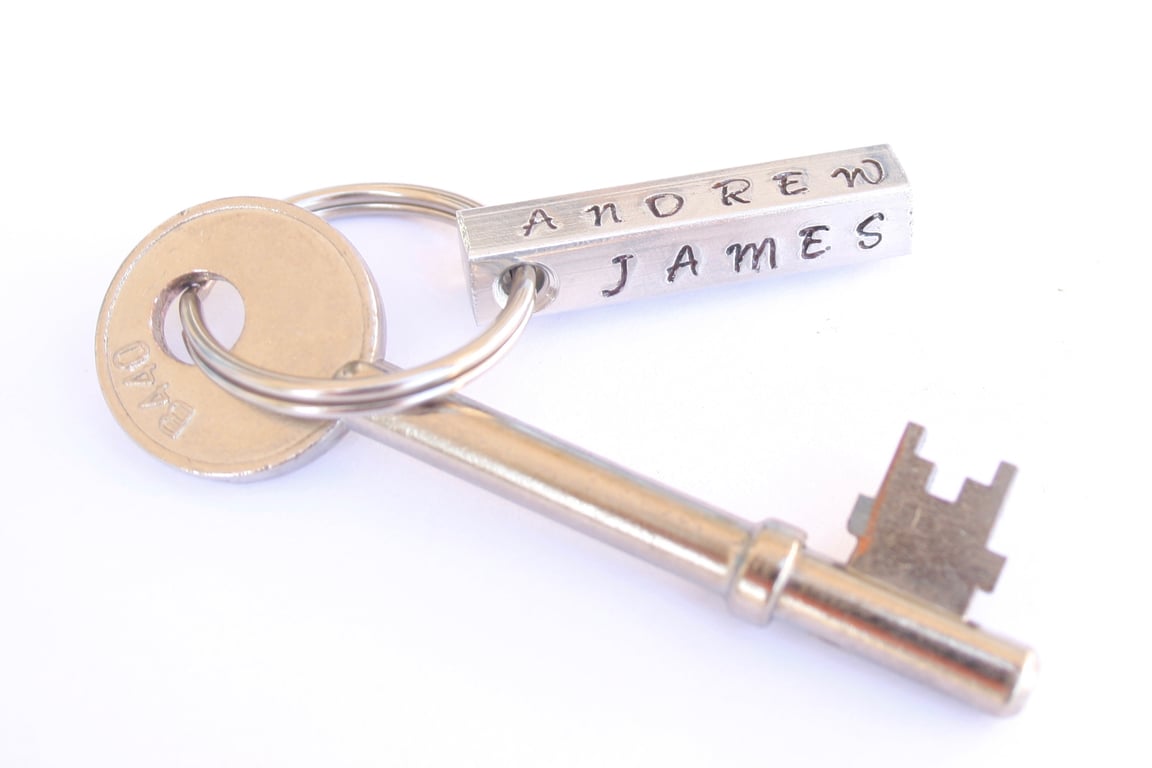 Personalised keyring, Father's day gift idea, personalised gift, new home gift