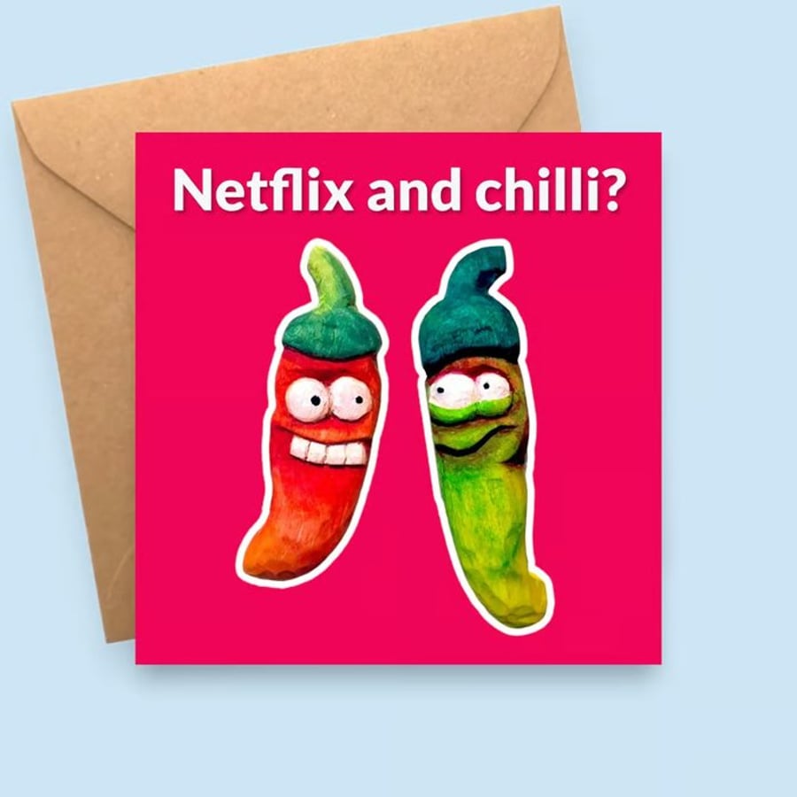 Chilli Valentines Card - Netflix & Chilli - Funny Love or Anniversary ...