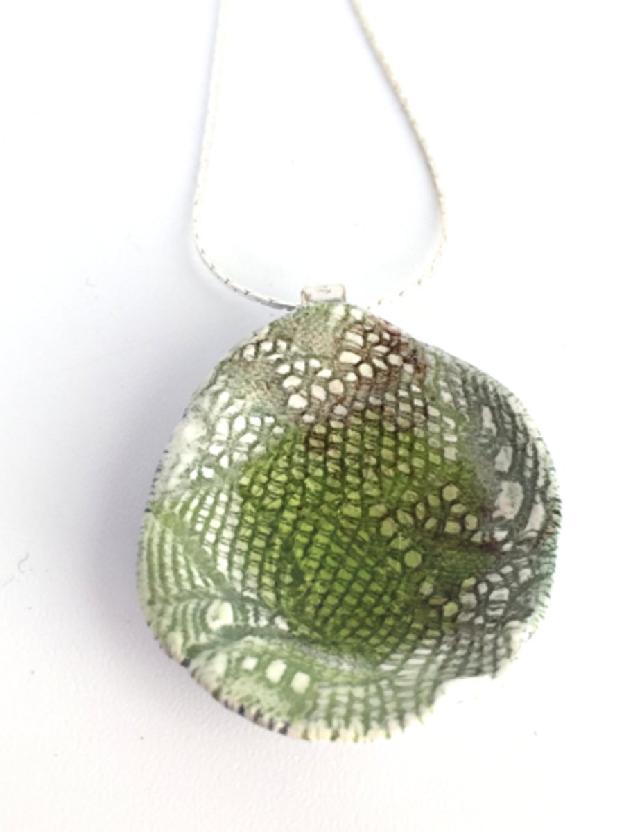 Peardrop Green Porcelain Necklace