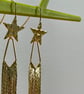 Star chain drop earrings disco statement beautiful retro - Image 7