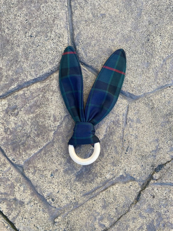 Gunn Tartan Bunny Ears Teether