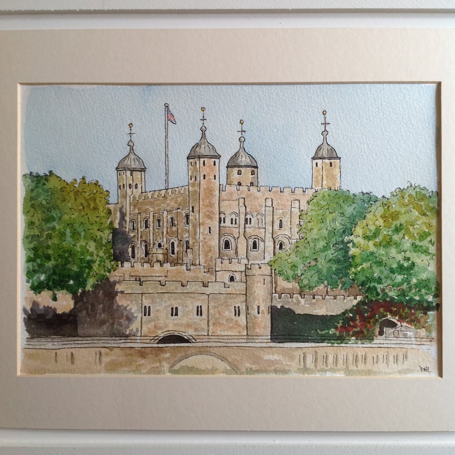 Tower of London original watercolour painting