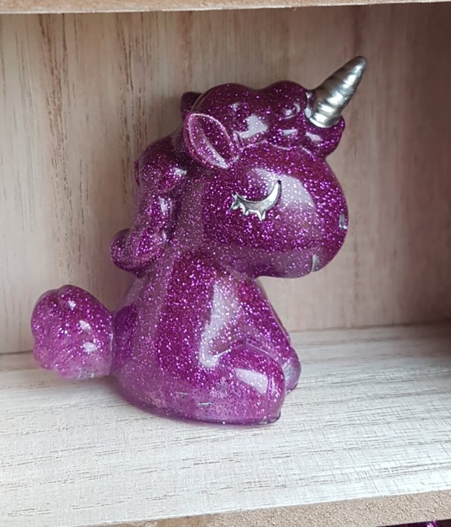 Gorgeous Glittery Purple Unicorn - Ornament - Figurine - Home Decor