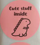 50 'Cute Stuff Inside' Thermal Printed Stickers (Dino Mix) - Image 2
