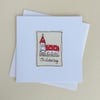 Personalised Embroidered Church Christening Card