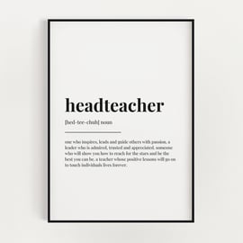 Headteacher Definition Print
