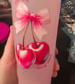 Light pink colour changing cold cup with funny cherry design