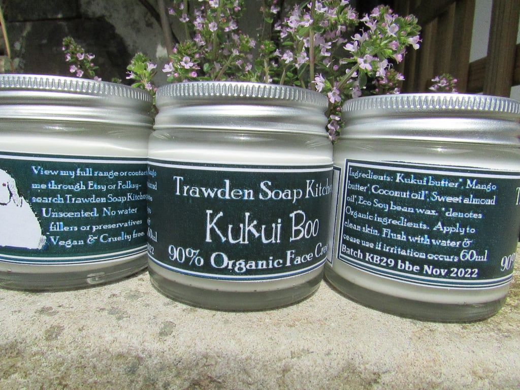 Kukui Boo, 90% Organic Face Cream, Vegan. Plastic free