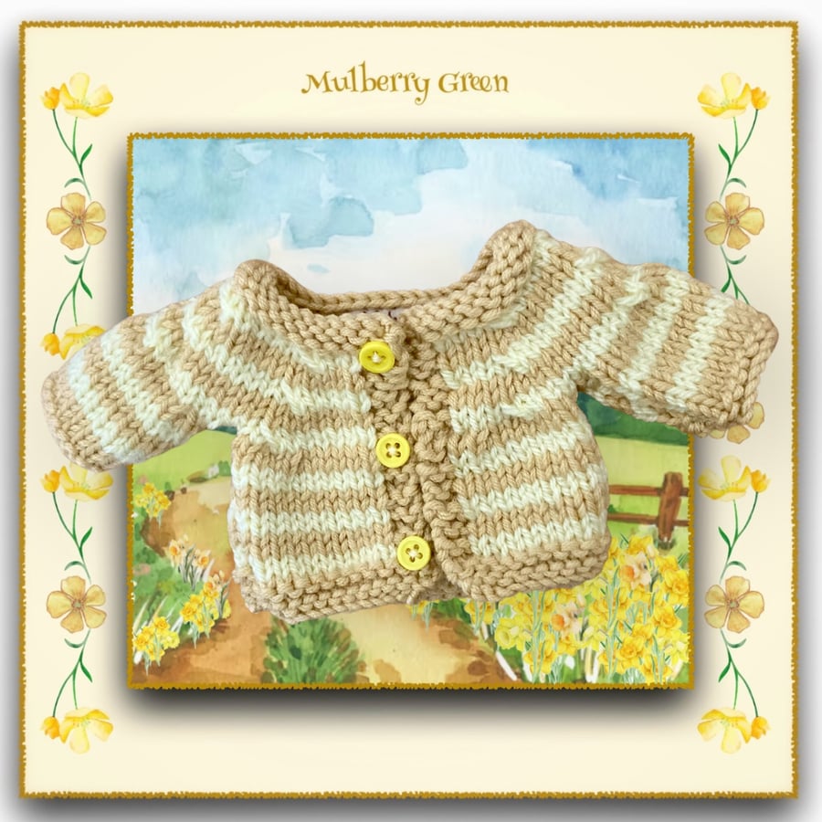 Spring Stripes Cardigan - Barleycorn and Lemon