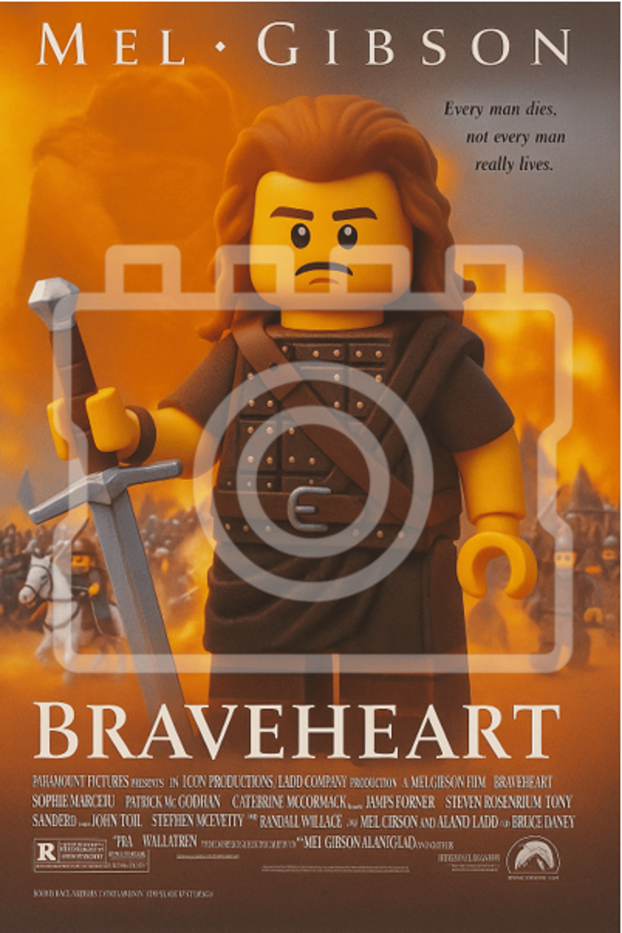 BRAVEHEART - LEGO-Inspired A4 Movie Poster - Ready to Frame