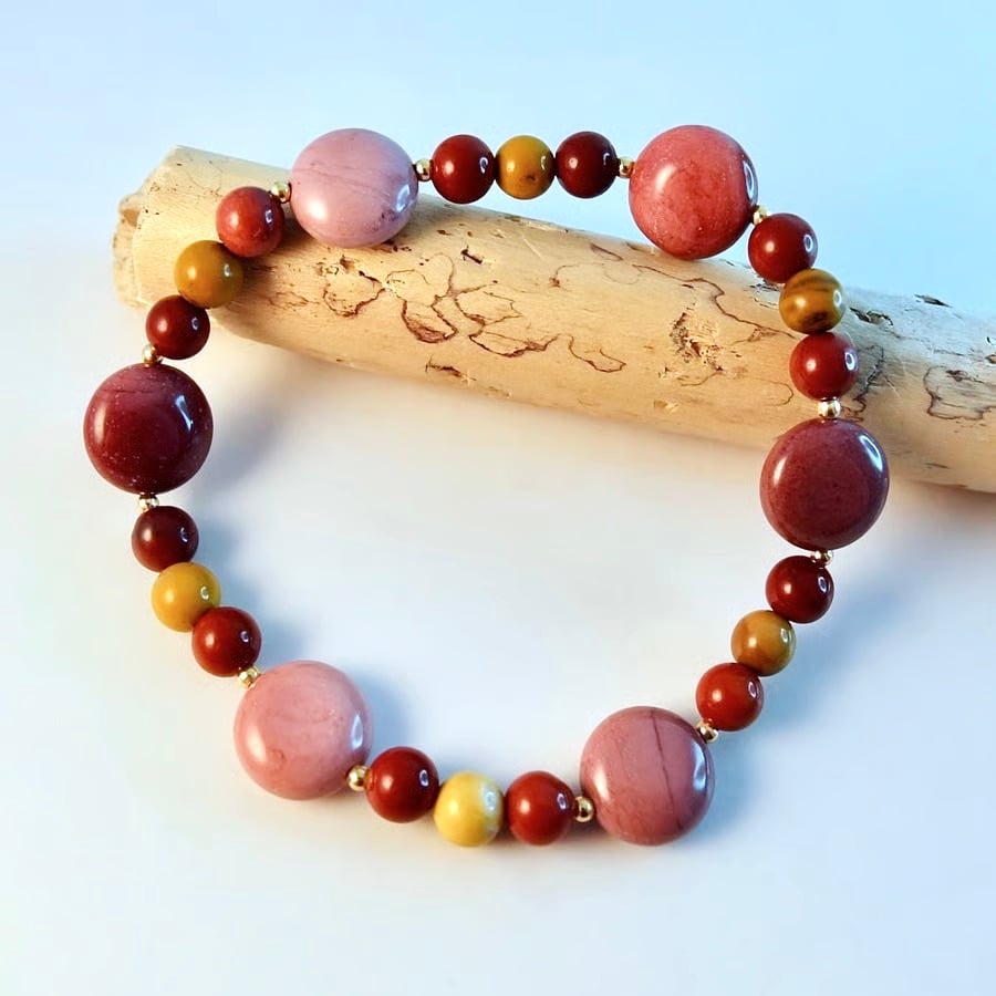 Mookaite Bracelet - Handmade Birthday Present, Anniversary, Gifts For Her