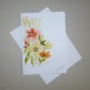 hand painted original art floral greetings card ( ref FA 324 A5 )