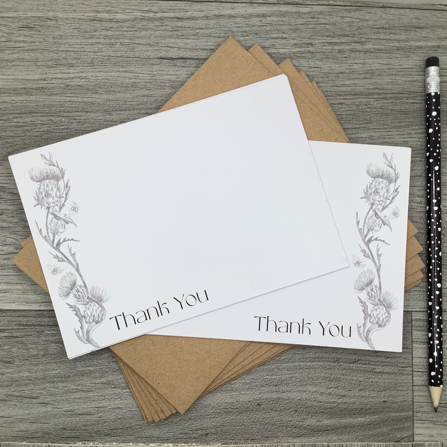 Thank you Flat Notes with envelopes can be personalised with name or own words